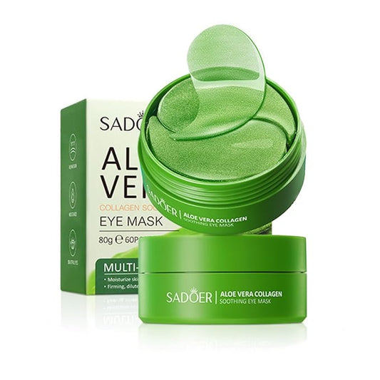 Aloe Vera Under Eye Mask,60 PCS Aloe Vera Gel Eye Mask Skin Care,Hyaluronic Acid Collagen Under Eye Patches for Dark Circles and Puffiness,Reduce Wrinkle Patches,Improves & Firms Eye Skin-VivaGrace Women