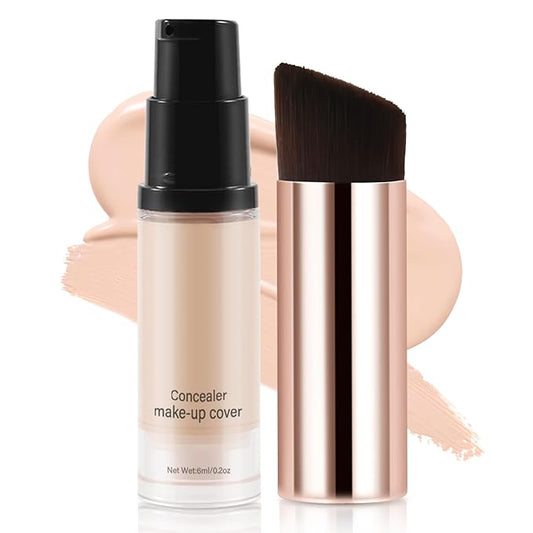 2pcs Liquid Concealer Set with Brush,Full Cover,Concealer Wand with Matte Finish,Corrects，Covers，Long Wear Up to 24hr-VivaGrace Women