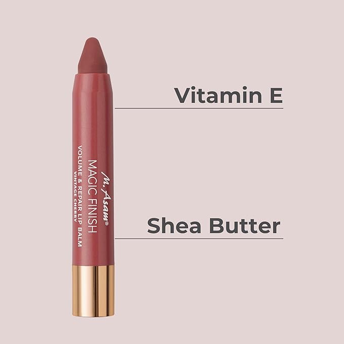 M. Asam MAGIC FINISH Volume & Repair Lip Balm Vintage-Cherry (0.11 oz) - Lip balm for delicate shine & more volume with plumping & nourishing vitamin E & shea butter-VivaGrace Women