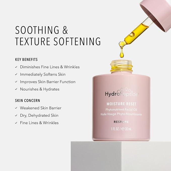 HydroPeptide Moisture Reset, Phytonutrient Facial Oil, Hydrate and Enrich Skin, Improves Skin Barrier Function, 1 Ounce-VivaGrace Women