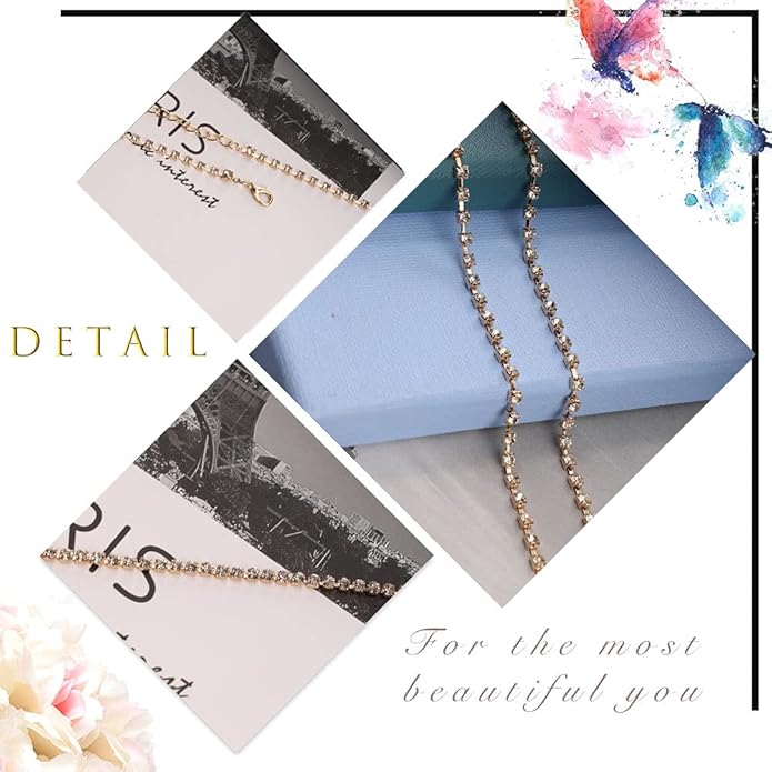 Boho Crystal Thigh Chain Gold Body Chain Leg Chains Body Jewelry Accessories for Women and Girls (Gold)-VivaGrace Women