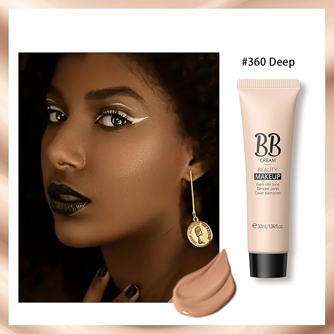 KWOLYKIM 2PCS Hydrating Makeup BB Cream, Tinted Moisturizer Face Makeup BB Cream Foundation Waterproof Concealer Brighten Color Correcting Cream Nude Makeup Long Lasting for All Skin(Deep)-VivaGrace Women