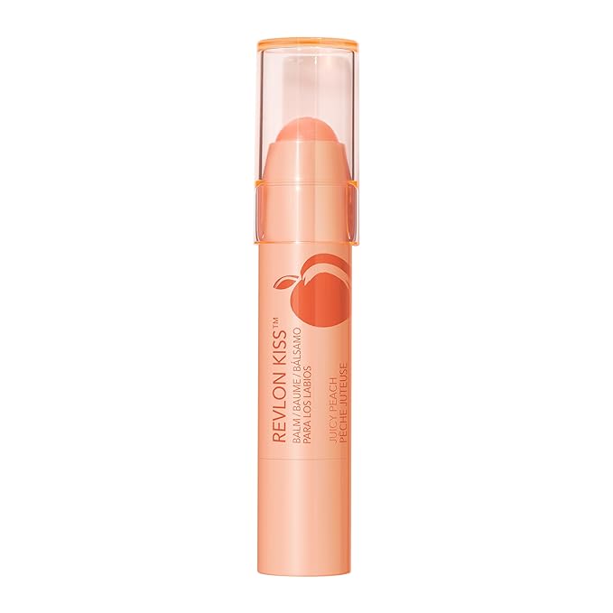 Revlon Lip Balm, Kiss Tinted Lip Balm, Face Makeup with Lasting Hydration, SPF 20, Infused with Natural Fruit Oils, 015 Juicy Peach, 0.09 Oz-VivaGrace Women