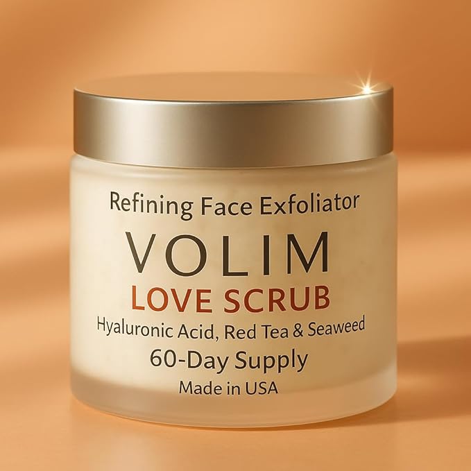 Love Scrub with Hyaluronic Acid Natural Face Exfoliator for Wrinkles, Acne, Fine Lines, Blackheads & Clogged Pores-VivaGrace Women