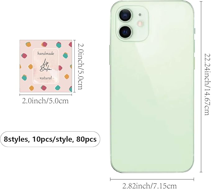 CRASPIRE 80Pcs 8 Styles Lip Balm Sticker Flower Background Self-Adhesive Homemade Lip Balm Labels Vintage Square DIY Heart Label Stickers for Lip Balm Containers Cosmetics Lipsticks-VivaGrace Women