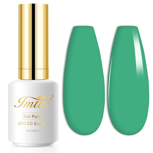 Imtiti Gel Nail Polish - 15ml Green Bee Color Gel Polish for DIY Nail Art & Manicure, Salon Quality, Soak Off, 0.5 Fluid Ounces