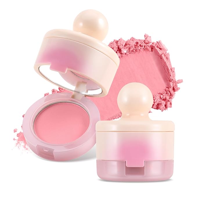 Boobeen Blush Compact for Face, Matte Powder Blush for Cheeks Powder Palette, Nude Light Blush with Puff, Blusher Makeup for a Radiant, Natural Glowing-VivaGrace Women