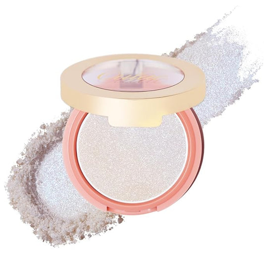 Oulac Luminisers Blush Face & Eyeshadow 2 in 1 Glow,Brighten Skin As Highlighter Makeup, Shimmer Blusher,Buildable and Vegan Cosmetics,4.8g F14 Blue Moon-VivaGrace Women