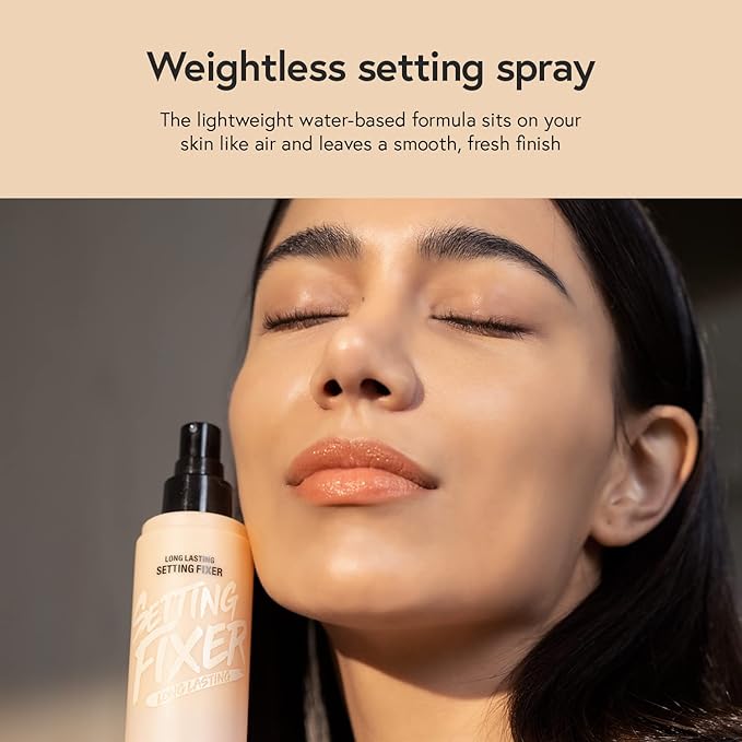 LUNA Long Lasting Setting Fixer Spray 3.3 fl oz, Weightless with Micro-Fine Mist, Natural Finish, Non-Drying Formula for All Skin Types, Korean Makeup-VivaGrace Women