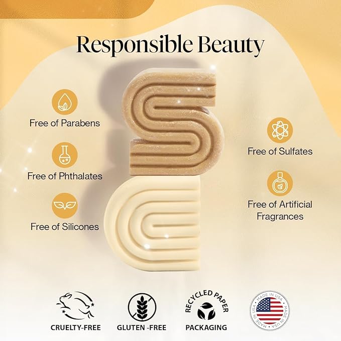 Kitsch Coconut Oil Shampoo and Conditioner Set – Deep Moisturizing Shampoo and Conditioner Bar for Dry Damaged Hair – Hydrating Solid Bars for Curly, Coily & Color Treated Hair – Made in USA-VivaGrace Women