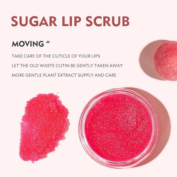 3Pcs Lip Care Set, Exfoliator Lip Sugar Scrub, Lip Mask and Plumping Lip Oil, Effectively Moisturizes Lip Clear, Repairs Dry Lips-VivaGrace Women