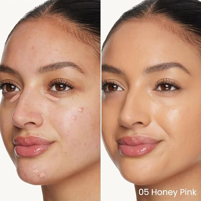 Kaely 2Pcs PROFESSIONAL MAKEUP Correcting Concealer Stick,Medium Coverage Concealer Crayon,under Eye Brightener Concealer for Dark Circles,corrector de ojeras,Lightweight,Vegan,05 HONEY PINK-VivaGrace Women