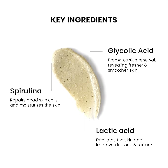 Anveya Smoothening Bumps Exfoliating Body Scrub For Bumpy & Dry Skin, Strawberry Legs, Keratosis Pilaris & Ingrown Hair | Glycolic Acid, Lactic Acid & Spirulina | For Men & Women | 100ml-VivaGrace Women