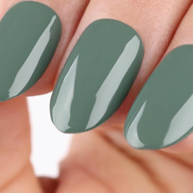 Imtiti Gel Nail Polish, 1 Pcs 15ml Eucalyptus Green Color Gel Polish Soak Off Nail Art Manicure Salon DIY Nail Lamp Gel Nail Design Decoration at Home Gift for Women, 0.5 Fluid Ounces