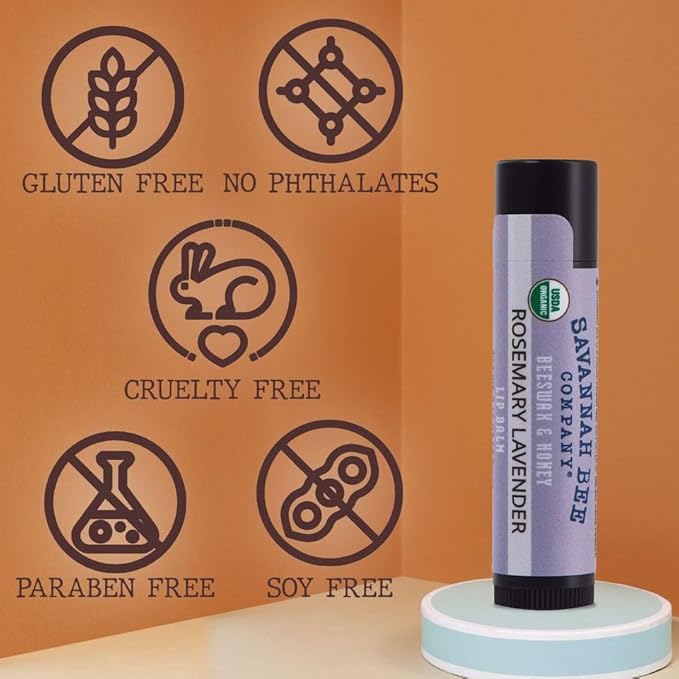 Savannah Bee Company Lip Balm - Lip Moisturizer for Chapped Lips - Hydrating Lip Balm with Pure Honey-VivaGrace Women