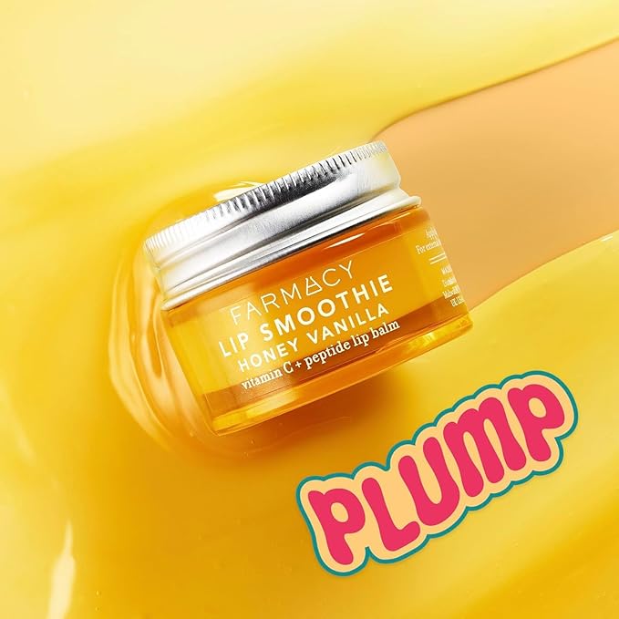 Farmacy Peptide Lip Balm - Lip Smoothie Hydrating Lip Balm with Vitamin C to Visibly Plump + Smooth Lip Lines - Nourishing Lip Treatment with a High-Gloss Finish - Honey Vanilla (10g)-VivaGrace Women