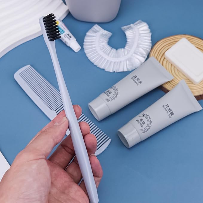 Hygiene Kit, Hygiene Kit Bulk, Travel Hygiene Kit With Toothbrush, Toothpaste, Comb, Shampoo, Shower Gel, Shower Cap And Soap, Individually Packed, Suitable For Hotel, Home, Travel (25 sets)-VivaGrace Women