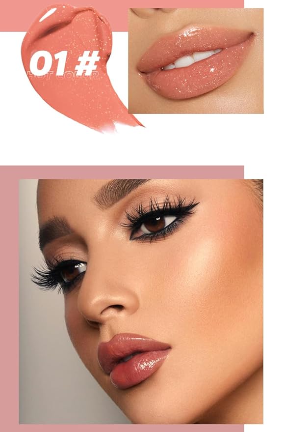 MAEPEOR Hydrating Lip Plumper 12 Colors Moisturizing Shiny Juicy Lip Balm Long Lasting Nourishing Lip Pluming Balm（Color 01)-VivaGrace Women