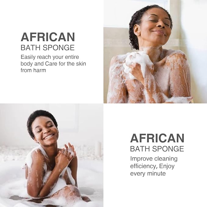 UJFQBH 2 Pieces African Bath Sponge African Net Long Net Bath Sponge Exfoliating Shower Body Scrubber Back Scrubber Skin Smoother,Great for Daily Use (Red)-VivaGrace Women