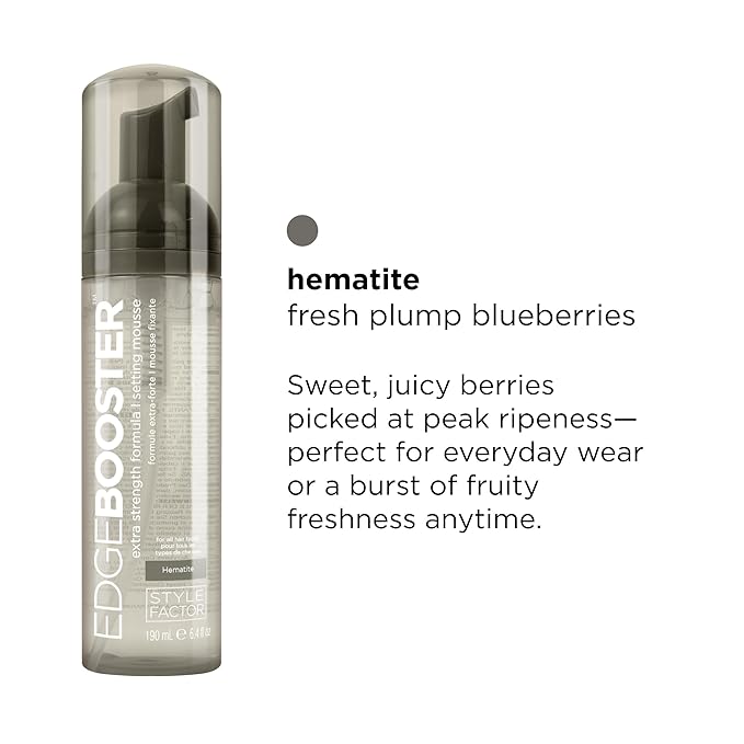 Style Factor EDGE BOOSTER Extra Strength Setting Mousse – Frizz Control, Extra Volume, and Conditioning – 2.5oz Hematite Mousse for Curly Hair-VivaGrace Women