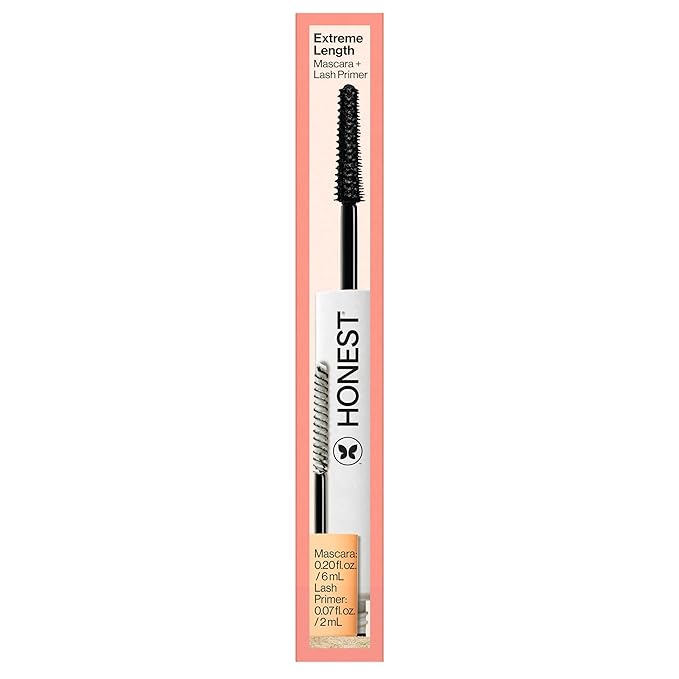 Honest Beauty 2-in-1 Extreme Length Clean Mascara + Lash Primer | Lengthening + Volumizing | EWG Verified + Cruelty Free | Black, .27 fl oz-VivaGrace Women