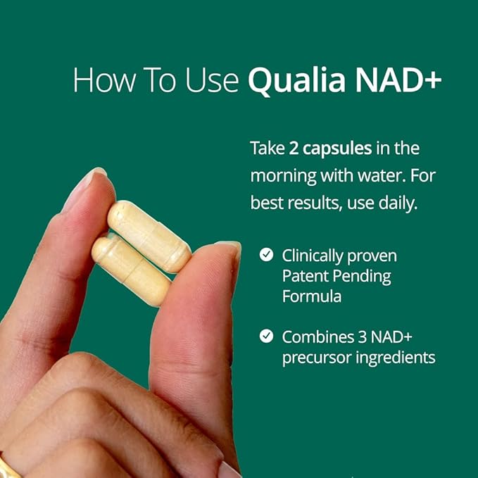 Qualia NAD Supplement — Clinically Proven to Boost NAD+ up to 67%. Optimized Aging, Energy, Focus. Elite NAD+ Ingredients: Nicotinamide Riboside (NIAGEN,) Niacin, Niacinamide (2 Month Supply)-VivaGrace Women