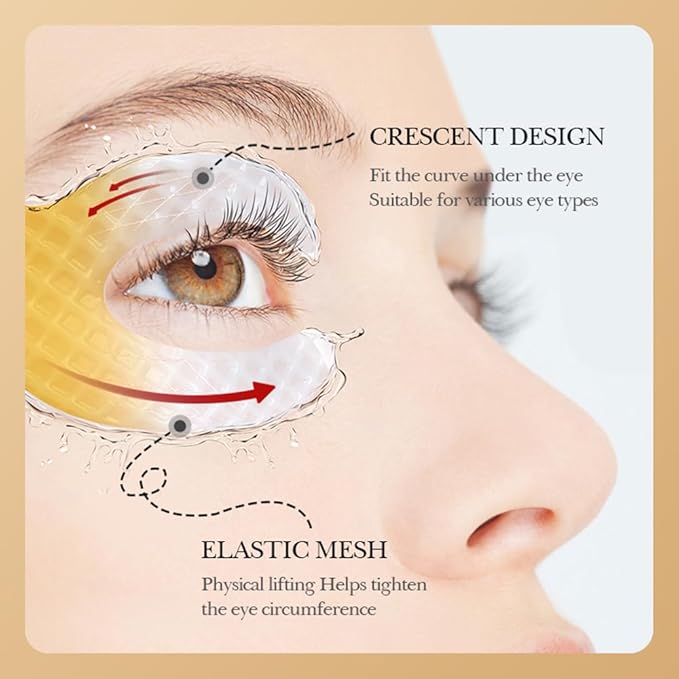 3D Crescent Design Under Eye Patches (5 Pairs) - Crystal Under Eye Mask with Eye Cream, Specifically for Canthus Wrinkles and Dryness Around the Eyes (Crystal)-VivaGrace Women