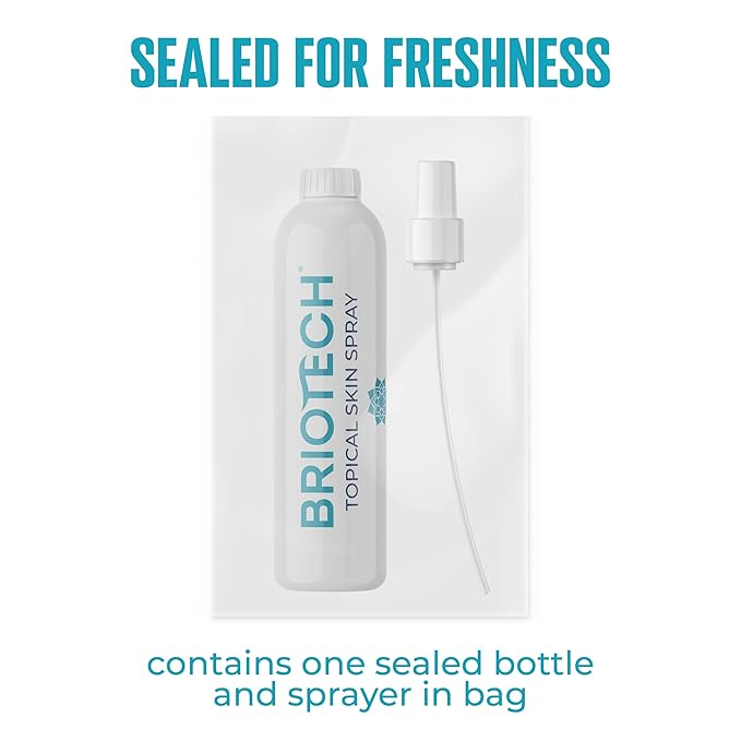 BRIOTECH Topical Skin Spray, Hypochlorous Acid Spray for Sensitive Skin, HOCl Facial Mist, Full Body Support Against Irritation, Calm Redness, Soothe Foot & Scalp, 8 oz (1 Pack)-VivaGrace Women