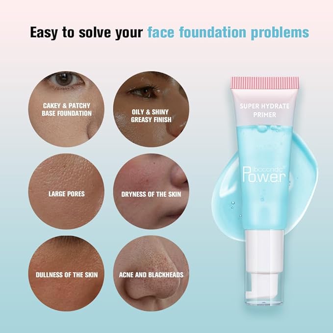 Super Hydrate Primer - Translucent Gel Formula for Long-lasting Makeup | Works on All Skin Types and Tones, Perfect Pre-makeup Primer (01 clear)-VivaGrace Women