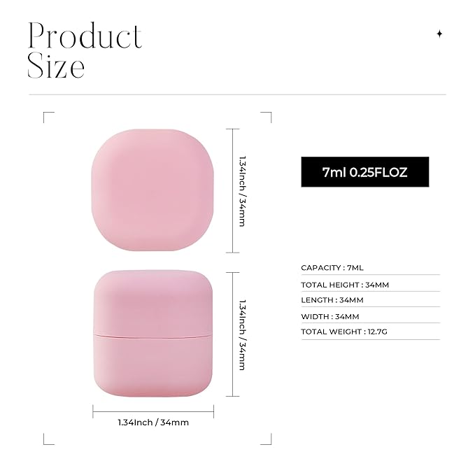 0.25 oz（7g） Empty Lip Balm Square Containers Tubes Lipstick 12 Pieces for Make Natural Lip Balm Lip Care - DIY & BPA FREE (Pink)-VivaGrace Women