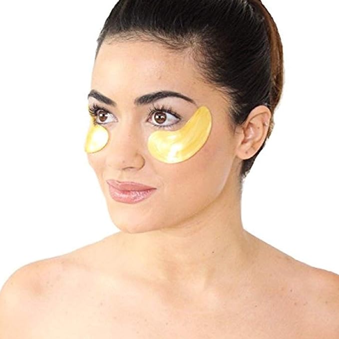 Jakuva 29PCS Gold Gel Crystal Collagen Eye Mask Under Eye Patches For Puffy Eyes and Dark Circles, Hydrating & Anti Aging,24k Gold Eye Mask Eye Patches for Moisturizing-VivaGrace Women