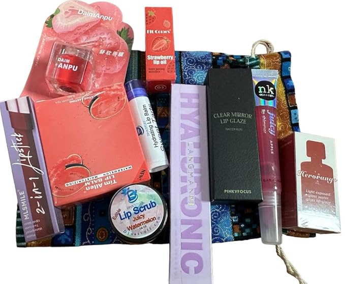 Lip Prodiuct Gift Sack With An Unique Assortment of Lip Products, 10 Total and Maybe Some Extras, By Diva Stuff-VivaGrace Women
