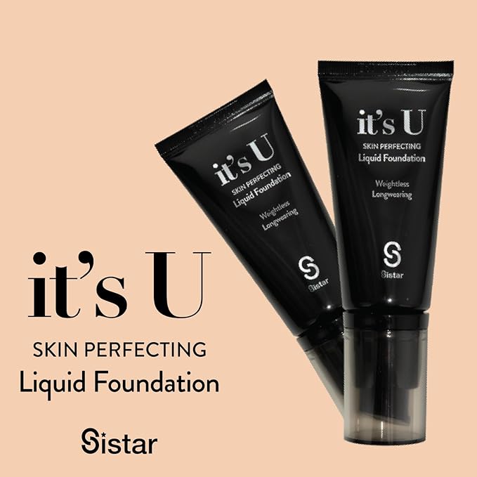 Sistar it's U Skin Perfecting Liquid Foundation Medium Coverage Buildable Weightless Longwearing Blendable 35 g / 1.23 oz. (Burnt Cinnamon)-VivaGrace Women