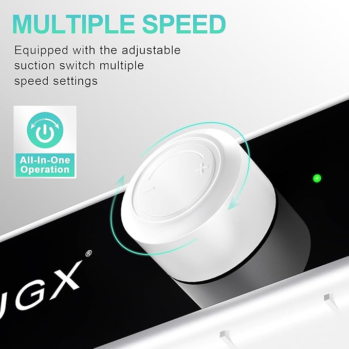 L'UGX Professional Nail Dust Collector, 650Pa Nail Vacuum Dust Collector Nail Tech Fan Extractor Powerful Suction Machine for Acrylic Nail Polishing, Perfect for Home Salon Use-VivaGrace Women