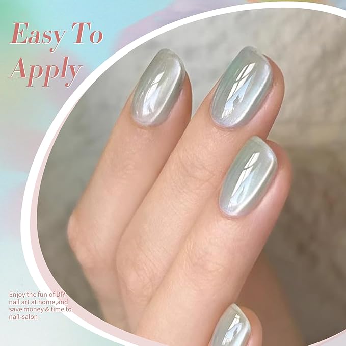 Born Pretty Magnetic Gel Nail Polish Water Light Magnetic Eye Gel Jelly Glass Crystal Glitter Shimmer Auroras Magnetic Gel Nail Art Manicure Kit 6PCS-VivaGrace Women