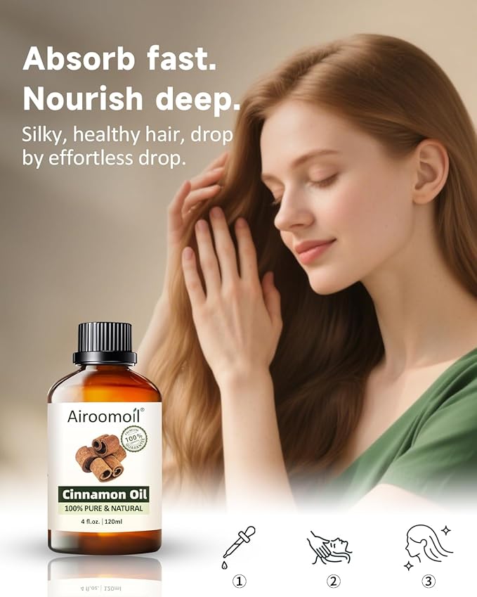 Pure Cinnamon Essential Oil, 100% Pure Natural Cinnamon Essential Oil, Premium Grade Essential Oils for Diffusers for Home, Skin, Care Massage, Soap Making, Aromatherapy, 4 Fl Oz | 120ml-VivaGrace Women