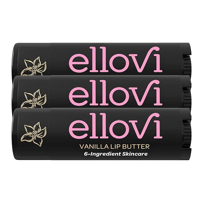 Natural Lip Butter Lip Balm - Vanilla - Pure Enough to Eat - Made With Just 6 Vegan Ingredients - 100% Natural & Organic Moisturizing Lip Care for All Day Hydration (4-Pack)-VivaGrace Women