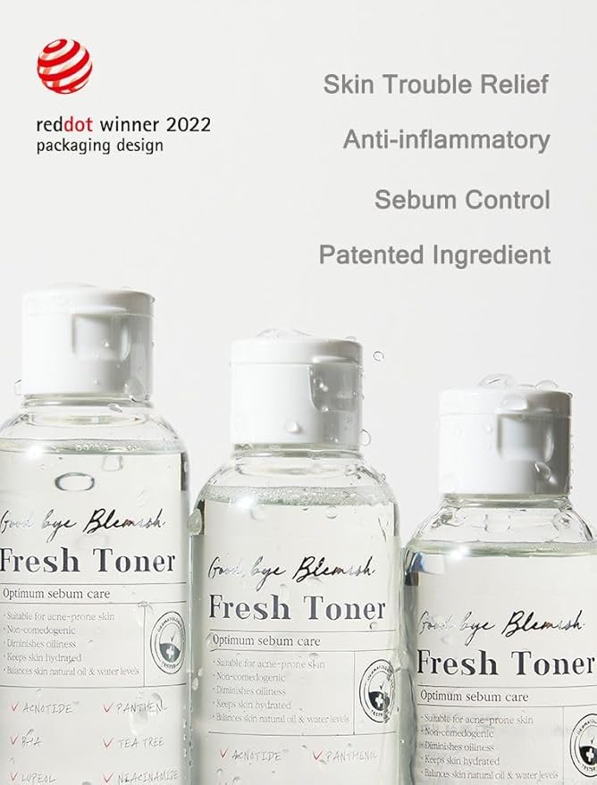 MIZON Goodbye Blemish Fresh Toner, BHA, Niacinamide for Excessive Sebum, Troubled Skin, Acne Treatment, Breakout Treatment, Korean Skincare, Acne Spot Treatment, Smooth Skin (120ml/4.05 fl. oz.)-VivaGrace Women