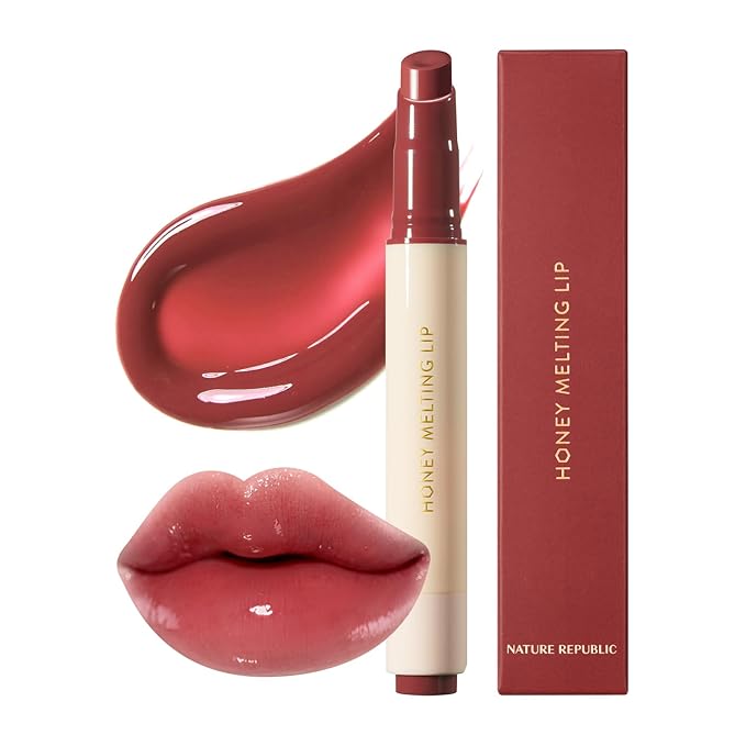 Nature Republic HONEY MELTING LIP (05 PLUM) SOFT LIP STICK, Hydrating Gloss, Moisturizing balms, Sheer tint, Shine & Glowy Finish, korean make up-VivaGrace Women