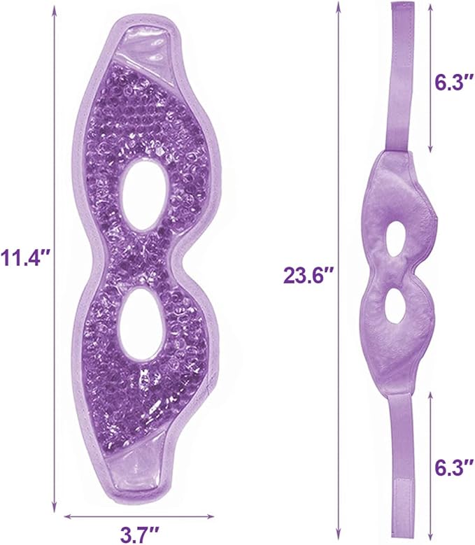 Jakuva 2PCS Cooling Eye Mask Sleeping Mask, Ice Eye Mask & Cold Eye Packs & Heat Cold Compress Pack Eye Spa Pad for Puffy Eyes,Puffiness,Headache,Stress Relief (Pink&Purple)-VivaGrace Women