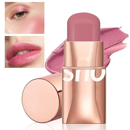 Cream Blush Stick for Cheeks Makeup,Waterproof Blush Face Stick Multi-Use Lip and Cheek Tint,Matte Finish Lightweight Easy to Blend Natural Cream Blusher Makeup for All Skin Tones- Pink-VivaGrace Women