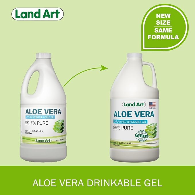 Organic Aloe Vera Drinkable Gel for Heartburn & Acid Reflux Relief - 99.7% Pure - Cold-Processed - Improves Digestive Health - Soothing and Natural - Vegan & Gluten-Free - 64 fl oz (Pack of 2)-VivaGrace Women