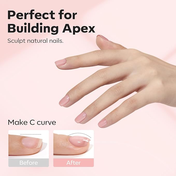 modelones Builder Nail Gel, 8-in-One Neutral Nude Pink Builder for Nail Thickening Apex Building, Rose Blush Pink Rubber Color Base LED Lamp Cured Strengthener Extend Hard Gel Polish for DIY Salon-VivaGrace Women