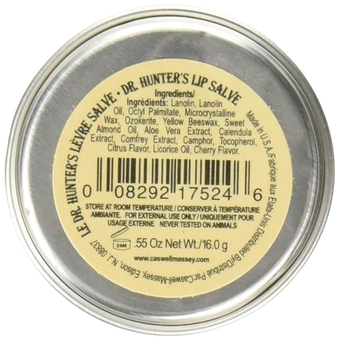Dr. Hunter’s Lip Salve - All Natural Lip Balm And Moisturizer For Dry, Cracked And Chapped Lips - 0.55 Ounce-VivaGrace Women