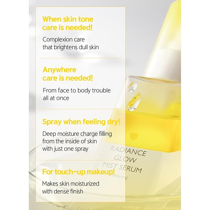 LALACHUU Glow Mist Serum – Hydrating & Soothing Face Mist Artemisia, Centella Asiatica, Evening Primrose, Korean Skin Care, Made in Korea, for Sensitive Skin (Radiance, 3.38 oz)-VivaGrace Women