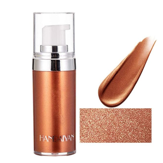 Body Face Luminizer Highlighter Cream Spray Liquid Bronzer Illuminator Glow Glistening Makeup Foundation (#4 Golden Brown)-VivaGrace Women
