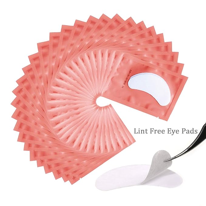 55 Pairs Set, Under Eye Hydrogel Pads, Professional Lint Free Eye Mask Eyelash Extension Gel Patches Kit for Adhesive Lash Beauty Tool (Pink)-VivaGrace Women