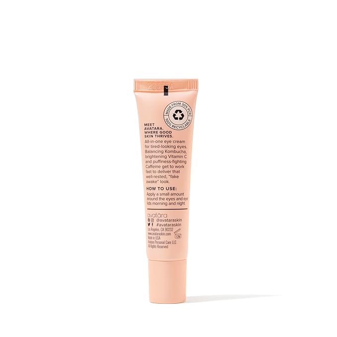 Avatara - Kombucha The Wake-Up Call Eye Cream, Eye Cream for Dark Circles and Puffiness, Under Eye Cream with Caffeine, Vitamin C, and Tumeric, Caffeine Eye Cream for All Skin Types, 0.05 Fl. Oz.-VivaGrace Women