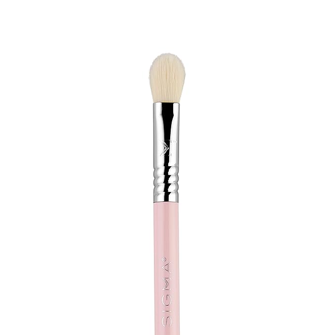 Sigma Beauty Travel Essential Trio - Makeup Brush Set for Foundation Powder Eyeshadow - 3 Tool Brushes with Brush Tin Holder - - Skin Safe, Vegan Makeup Brushes for Travel - Light Pink-VivaGrace Women