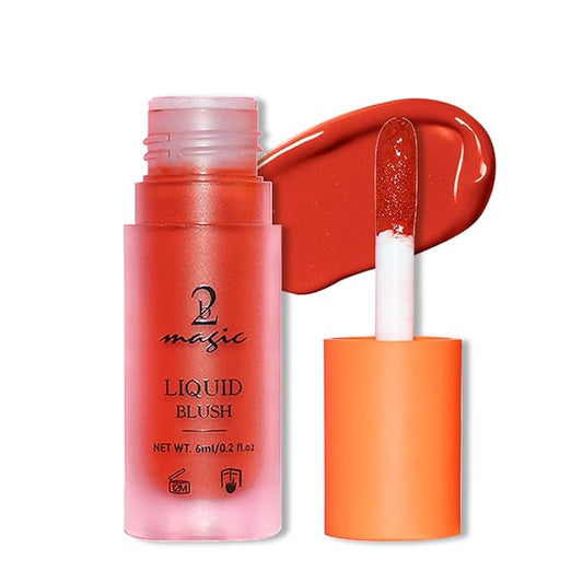 Liquid Blush, Long-lasting & Blendable Liquid Blush for High-Pigment Color, Achieve a Soft, Dewy, Healthy Natural Finish (09-Blood Orange, 0.2 Ounce)-VivaGrace Women